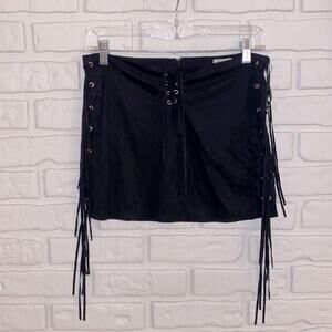 Tobi lace up black soft skirt size small